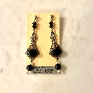Sterling Silver Earrings with Black Onyx